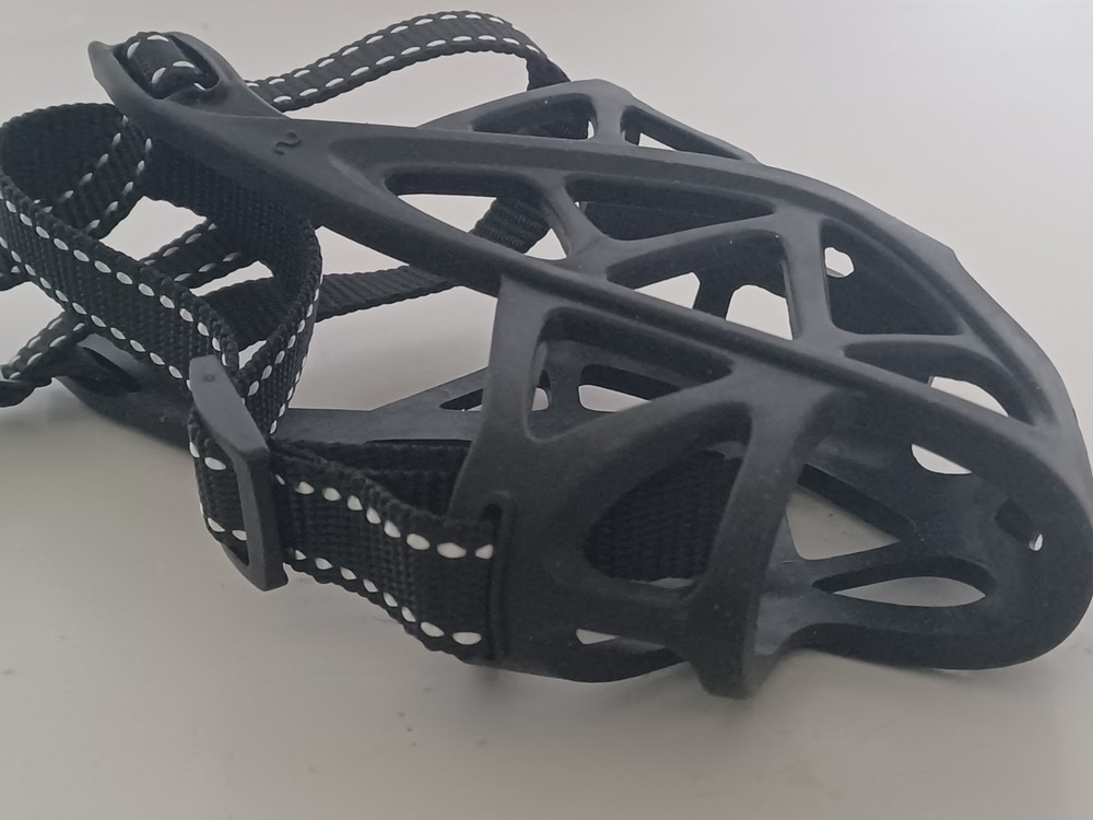 Adjustable Silicone Dog Muzzle No Bite Caged Mouth Mesh Cover Size 2 Small