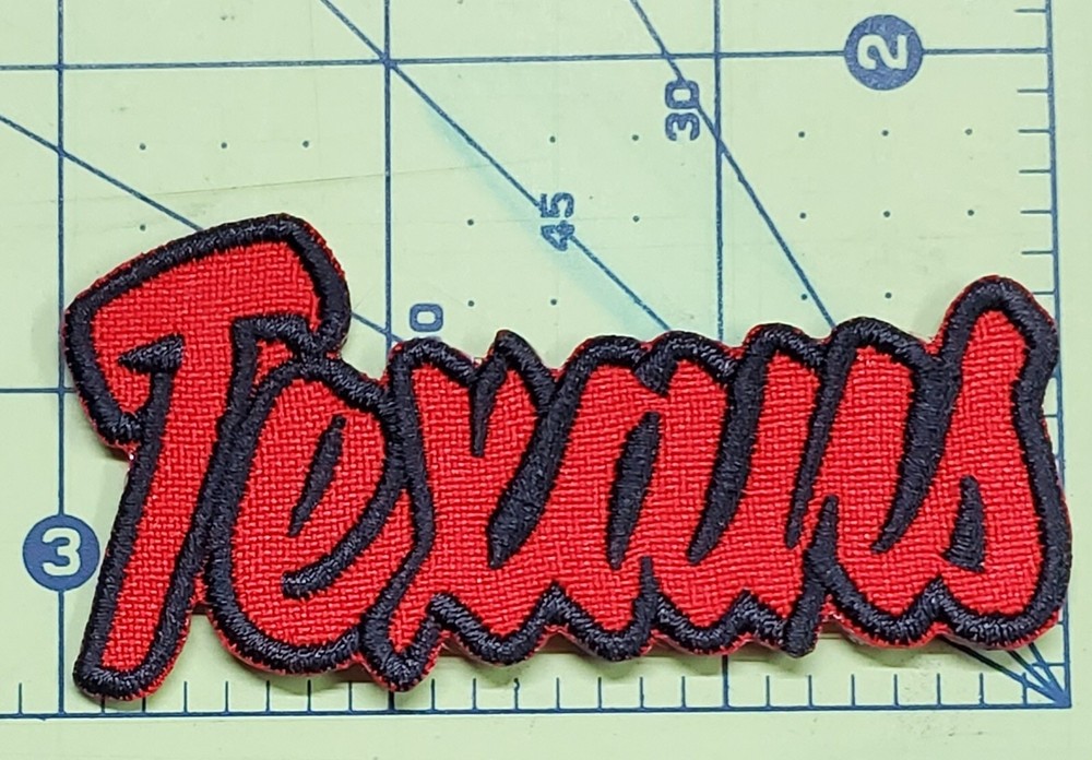 Houston Texans Text Embroidered Applique Iron On Patch Three Sizes Customize