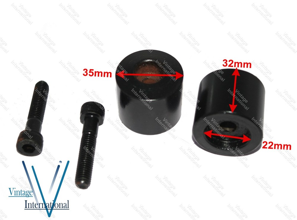 Black Handlebar End Weights For Royal Enfield Bullet