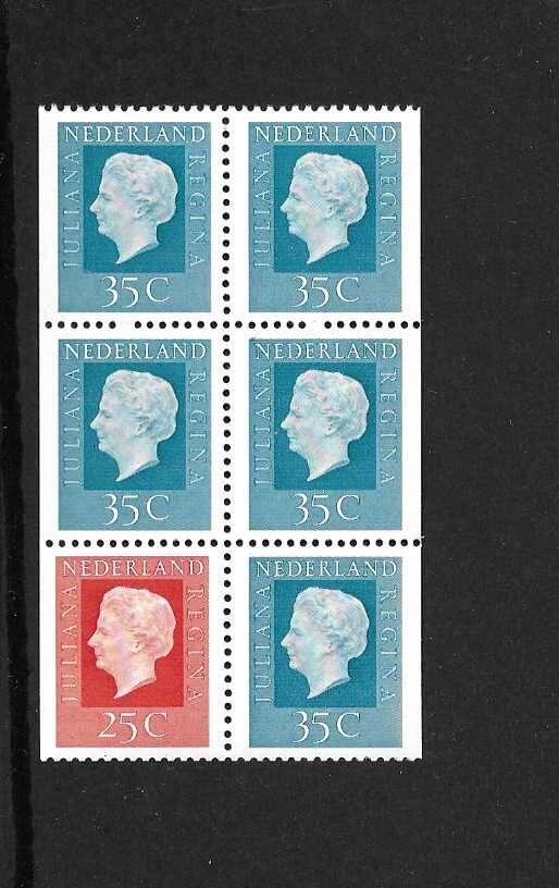 Netherlands 1973 MNH Booklet Pane sg 1069ab