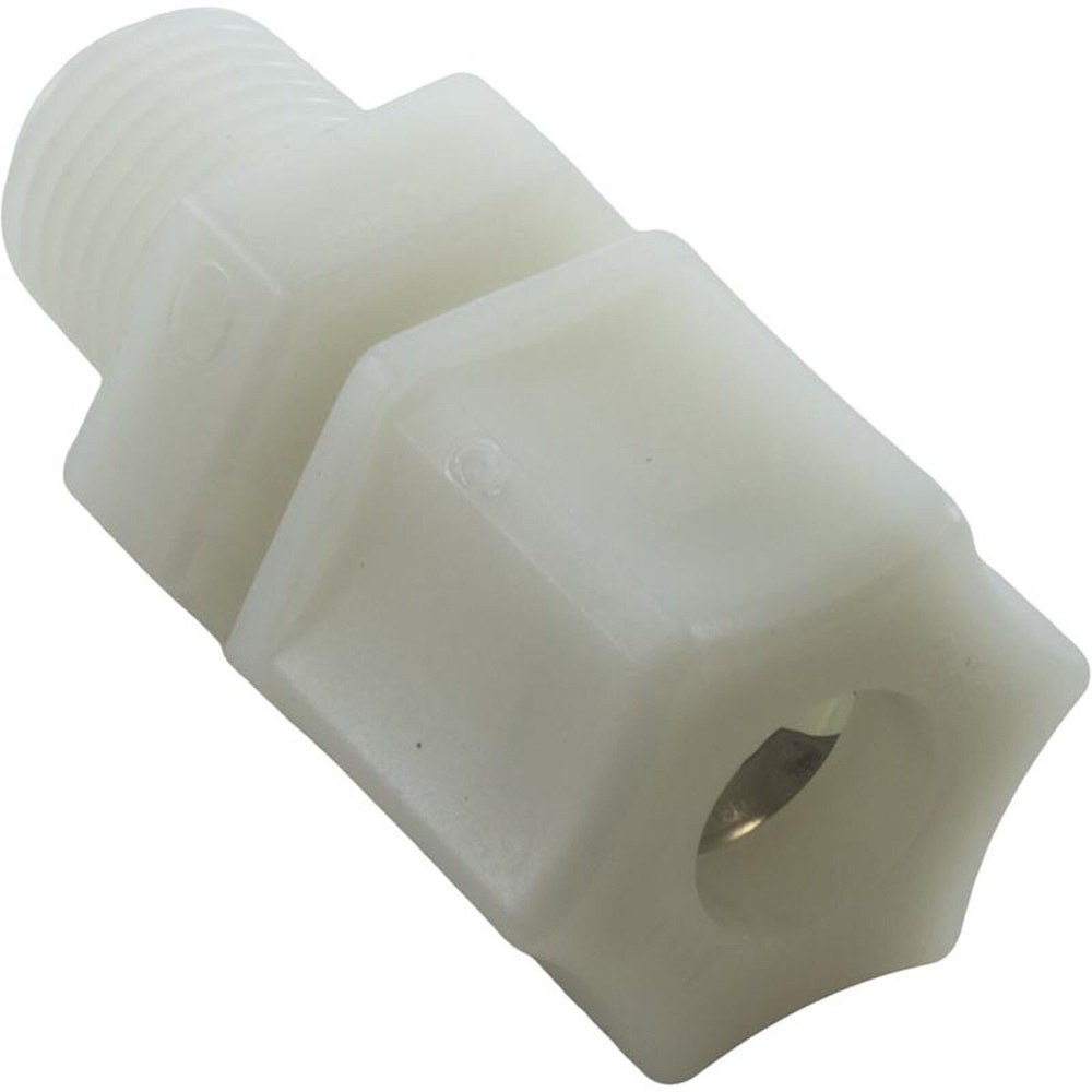 Compression Fitting, UltraPure, 1/4"mpt x 3/8" Tube, Plastic