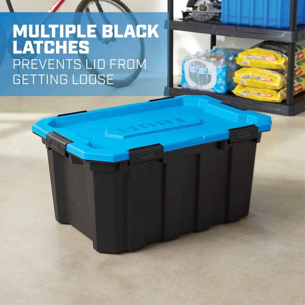 24 Gallon Water Resistant Latching Heavy Duty Plastic Storage Bin Container Box