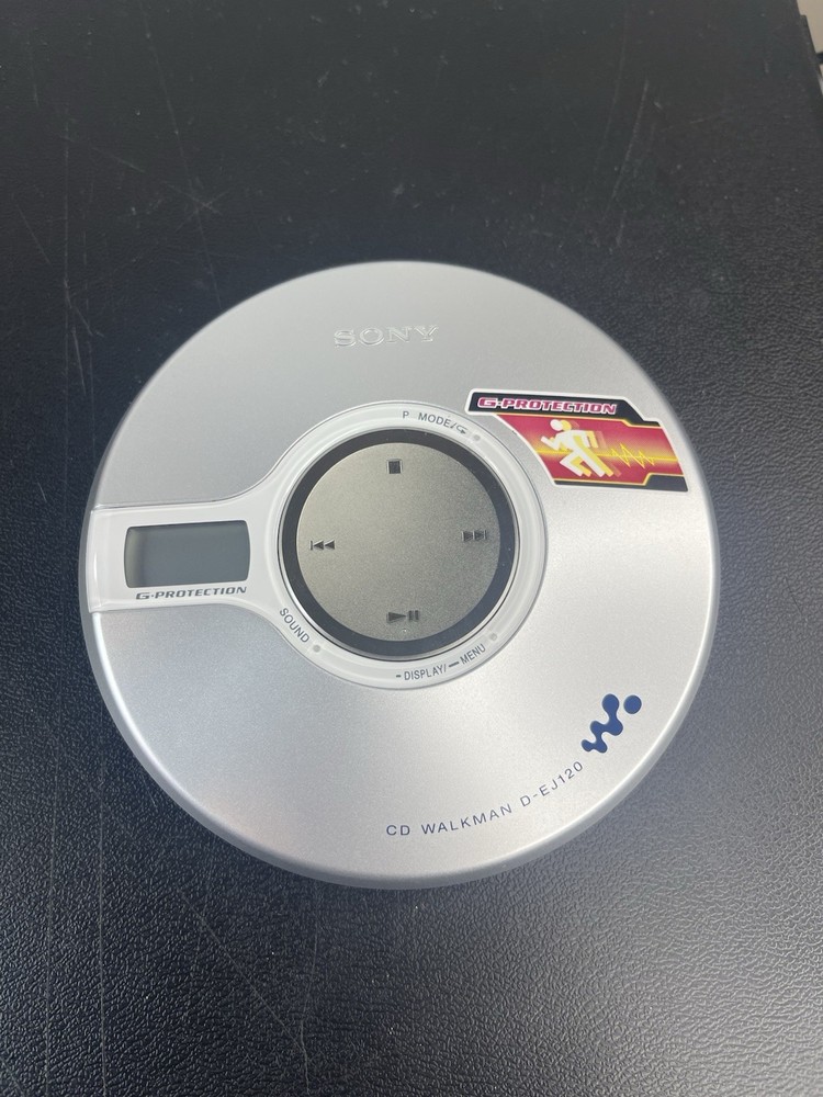 Sony D-EJ120 CD Walkman Portable CD Player G Protection Silver Tested  CLEAN