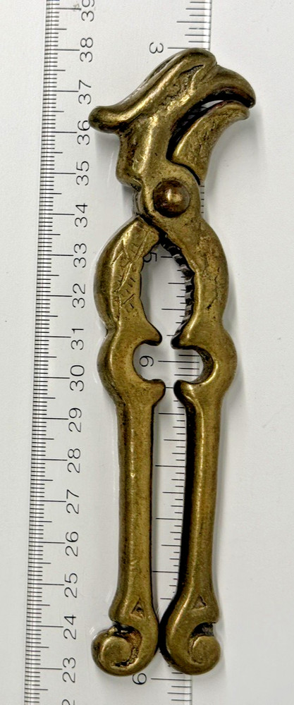 Vintage Heavy Solid Brass Eagle Head Nutcracker, Functional, Griffon, Gryphon