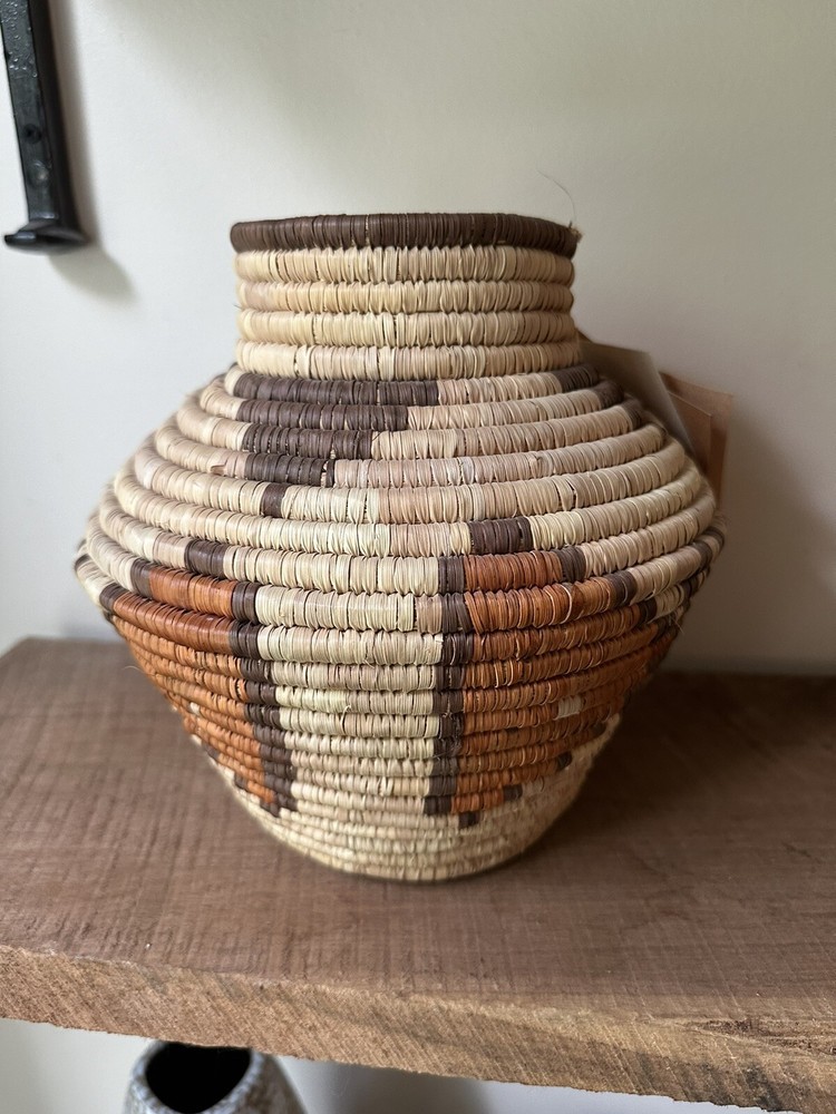 Shalimar Collection Butterfly Themed Handmade Coiled Basket COA