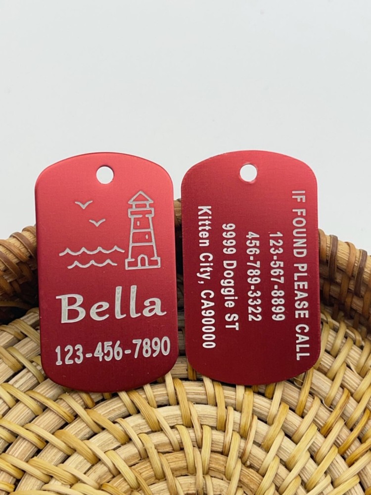 Pawtographize Dog Cat ID Tags Personalized Pet Name Tags Engraved Customized