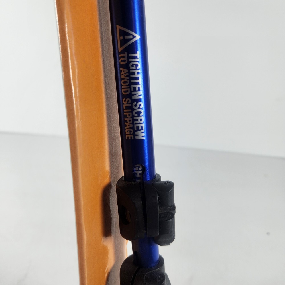 Single Trekking Pole Blue 4.5' Adjustable Collapsible Hiking Walking Stick