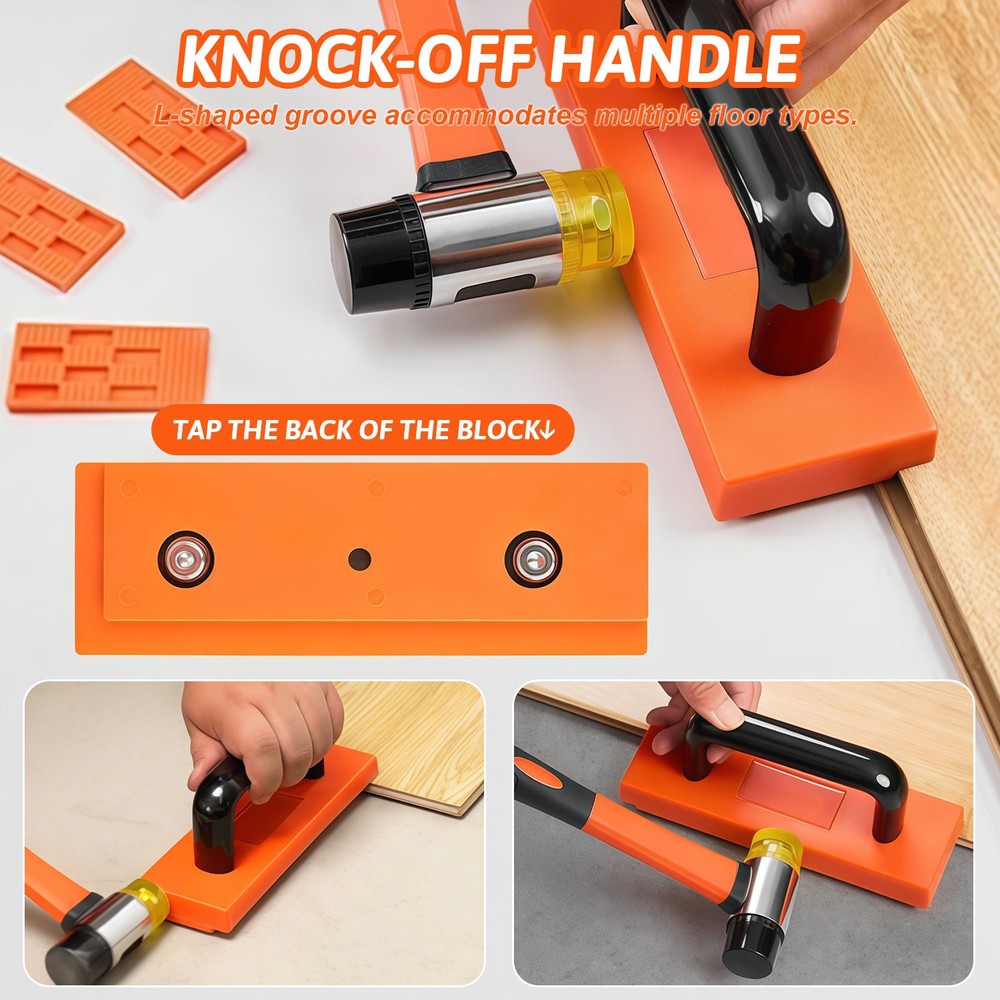 65Pcs Flooring Installation Tools Kit with Tapping Block,Pull Bar&Contour Gauges