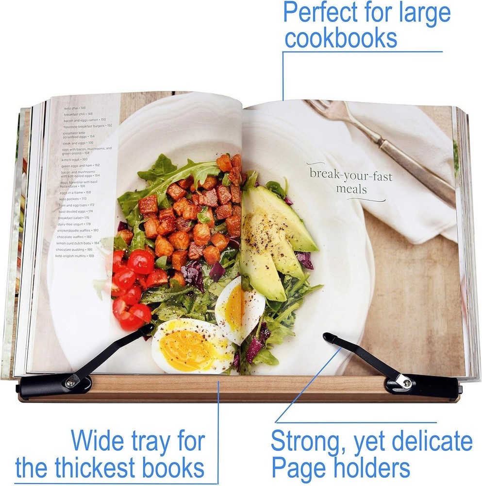 Large 16x10.5 Portable Adjustable Foldable Bookstand Holder for Reading