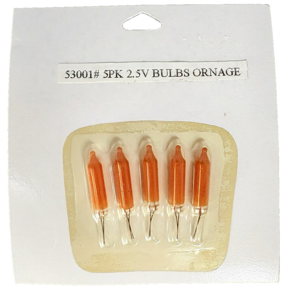 2.5 volt Christmas Light Bulbs ORANGE Mini for 50 and 100 Light String Halloween