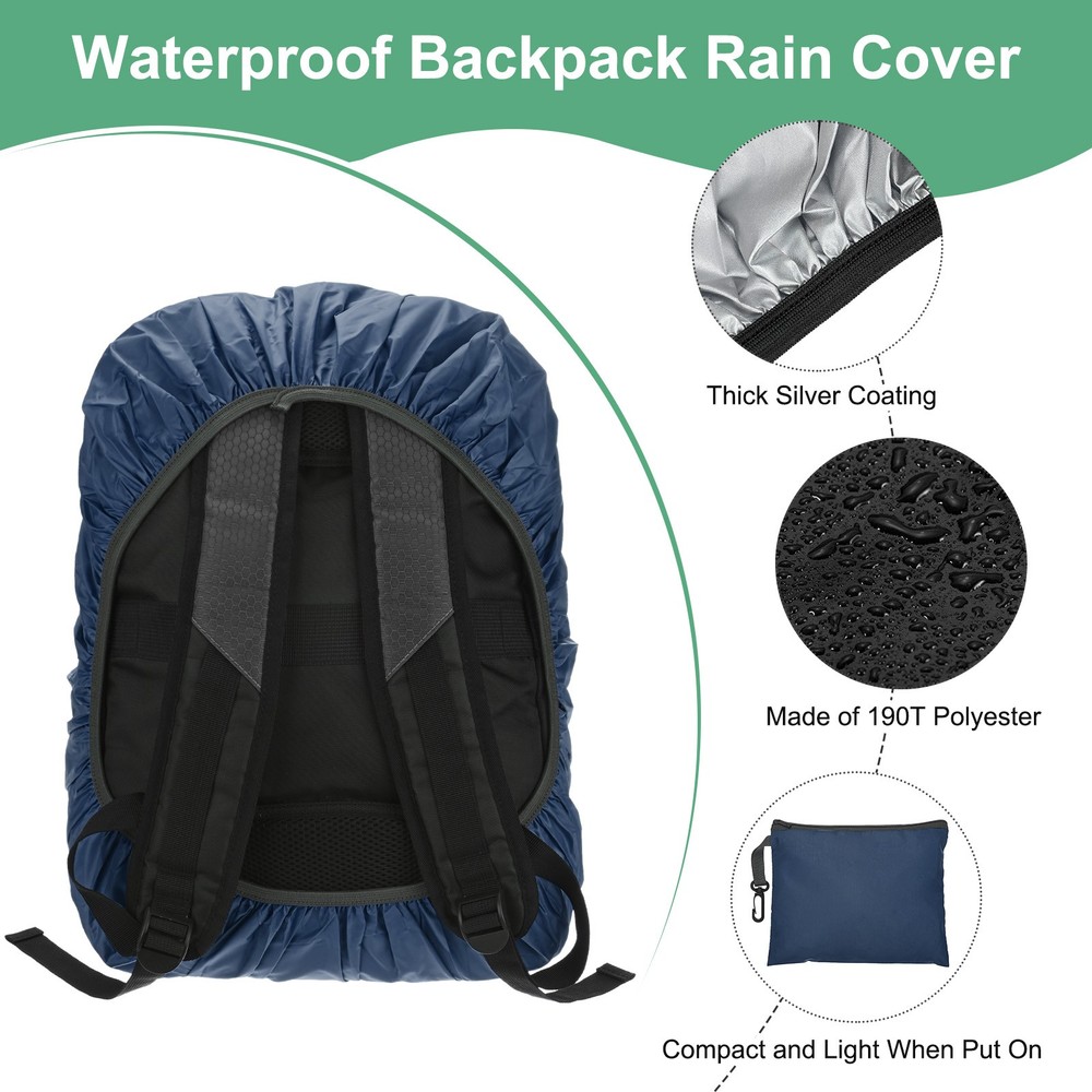 Waterproof Backpack Rain Cover, 30L-40L Backpack Cover [Old Blue]