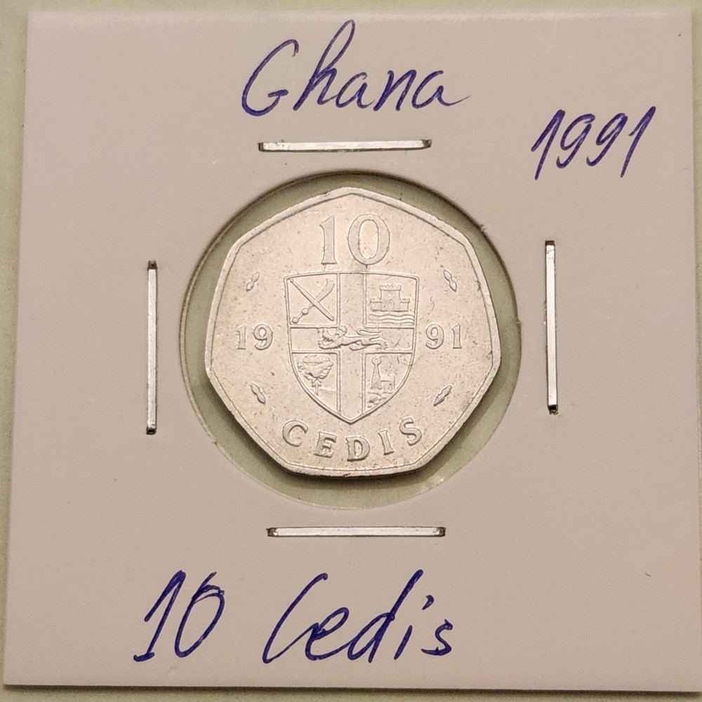 Ghana coin, 10 Cedis , 1991