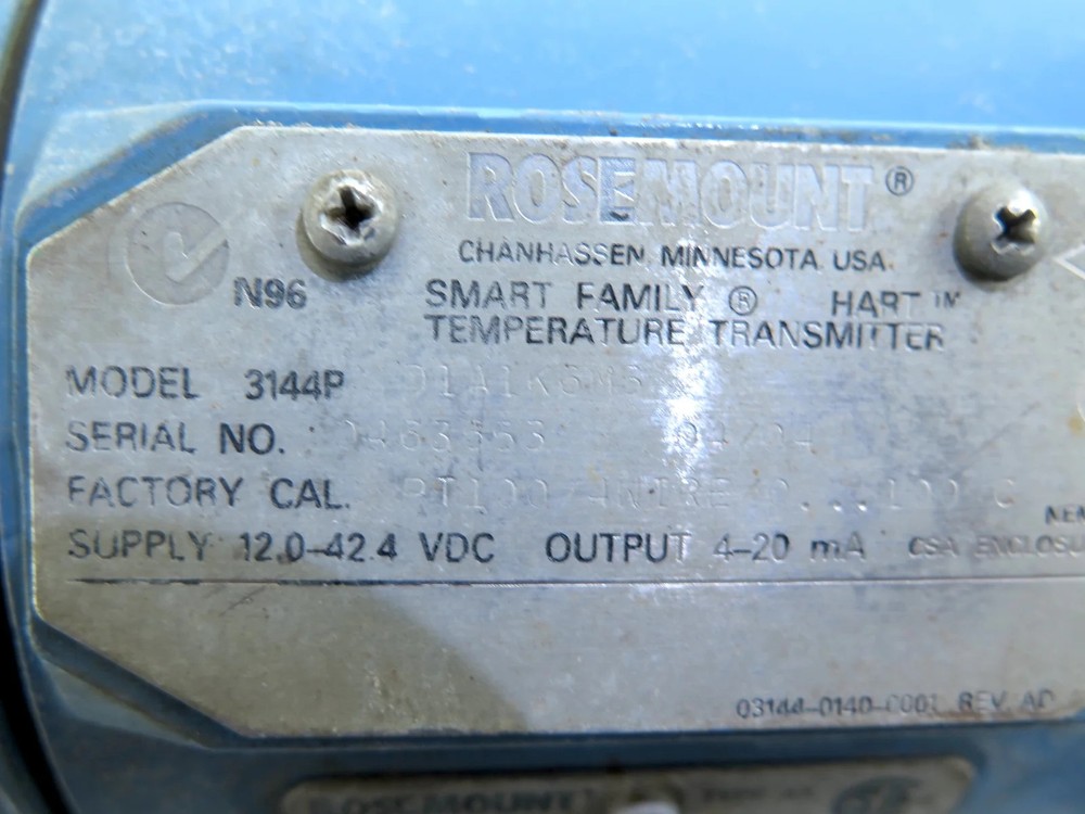 Rosemount 3144PD1A1K6M5 Temperature Transmitter Instrument