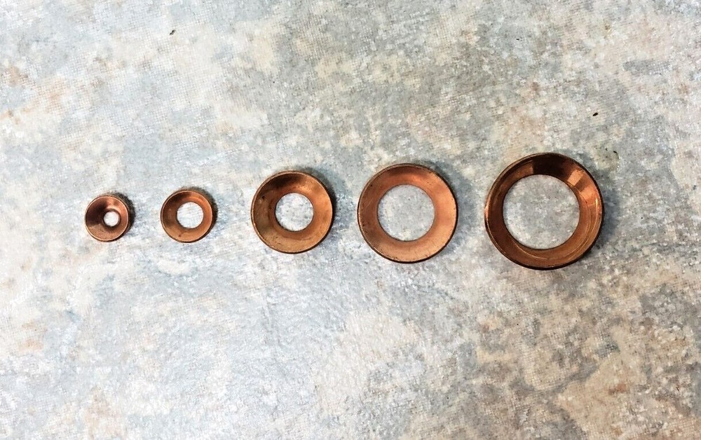 Copper FLARE Fitting GASKETS 45° FLARE: 3/16"; 1/4"; 3/8";  1/2"; & 5/8" *USA