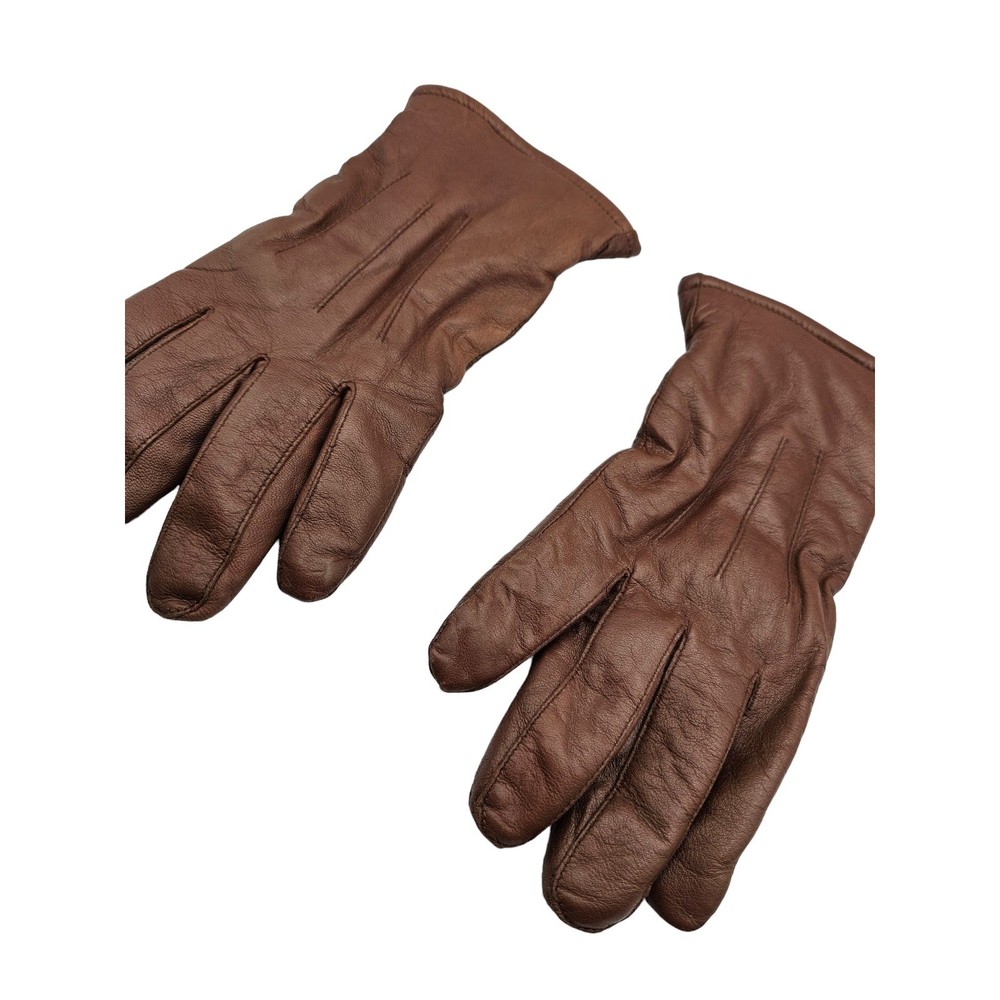 Members Mark Womens Sz M Brown Leather Gloves Lined