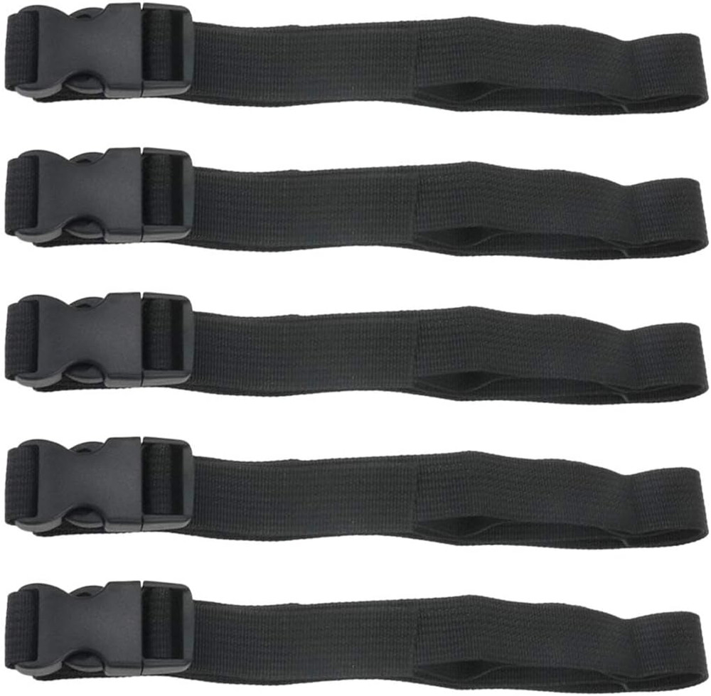5Pcs Black Nylon Strap 1" X 47" (3.9Ft) Buckle Straps with Quick Release Adjusta