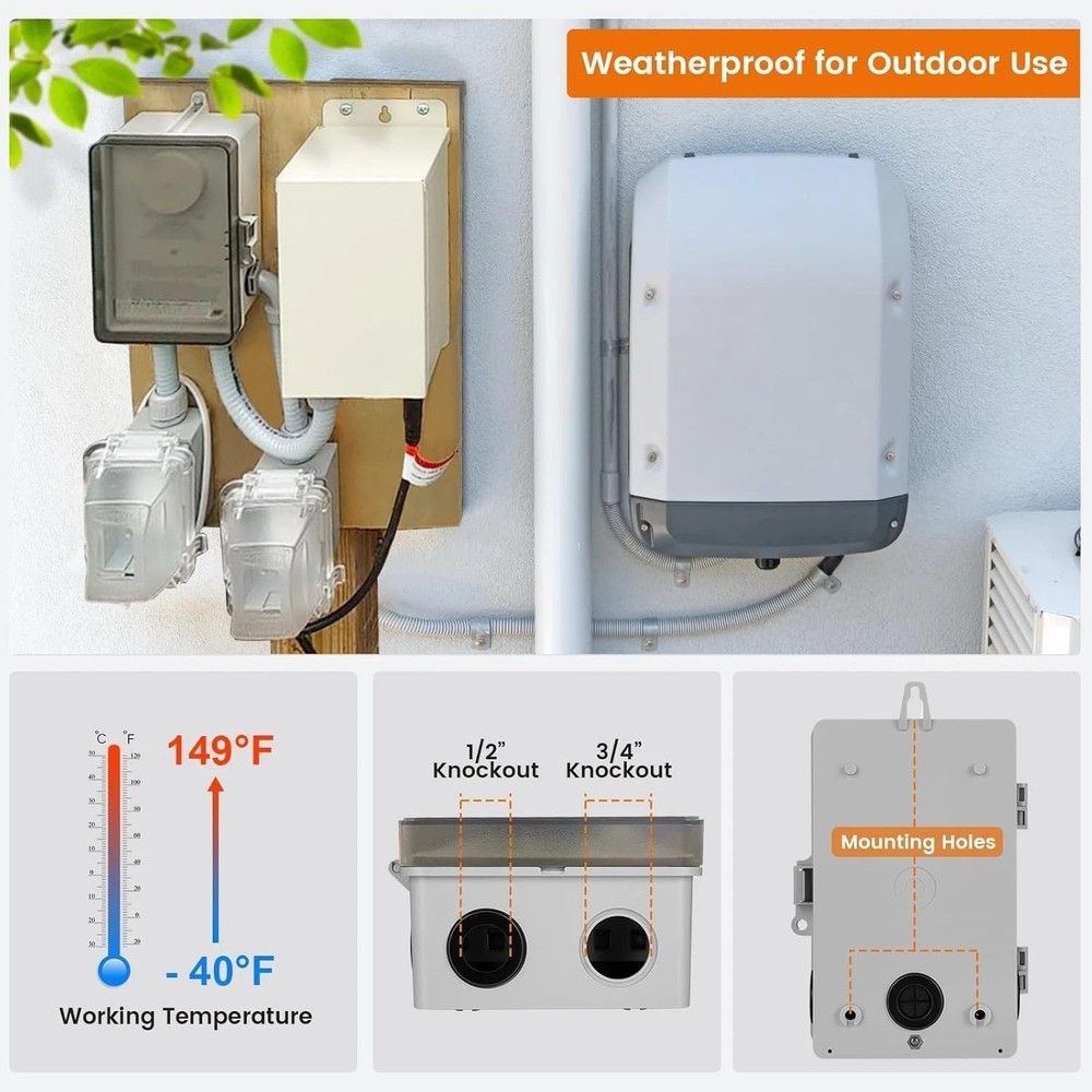Smart WiFi Pool Timer Switch, 40 AMP – Rainproof Control for 120-277 VAC