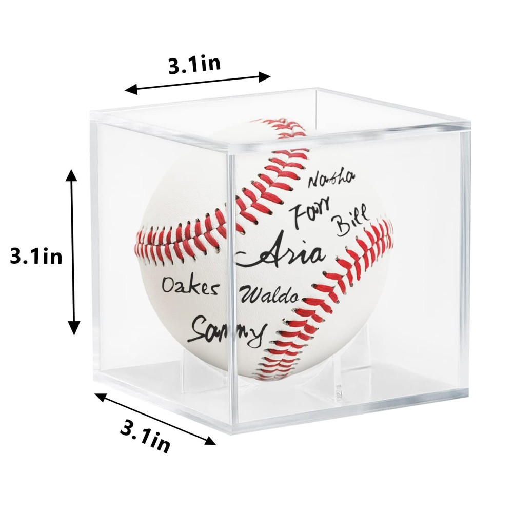 12Pack Baseball Display Case Acrylic Cube - UV Protected 12 PC, Clear