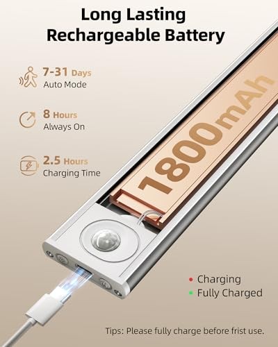 6-Pack Under Cabinet Lighting Wireless, LED Motion Sensor Light 6 Pack 8inch