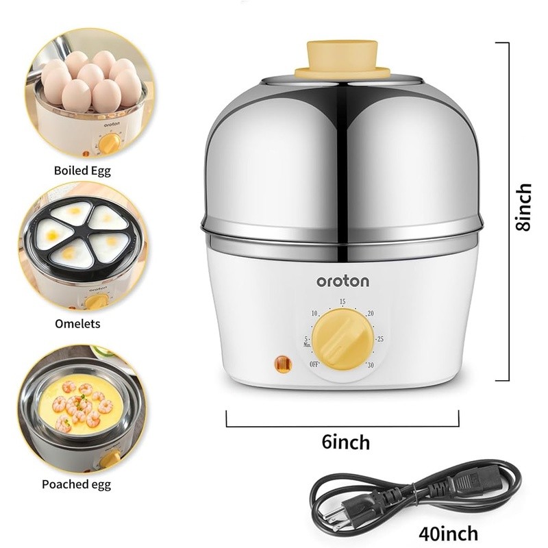 9 Egg Cooker Multi Function Timer Auto Shut Off Poached Omelet Steamer New