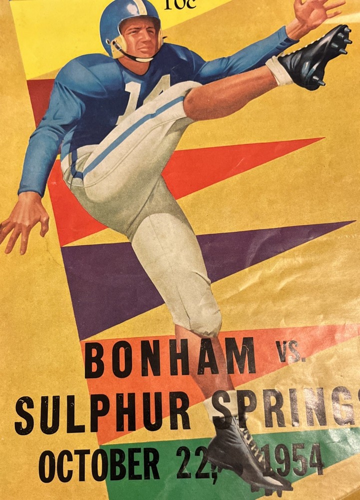 Bonham Vs Sulphur Springs October 22 1954 High School Programs Football Program