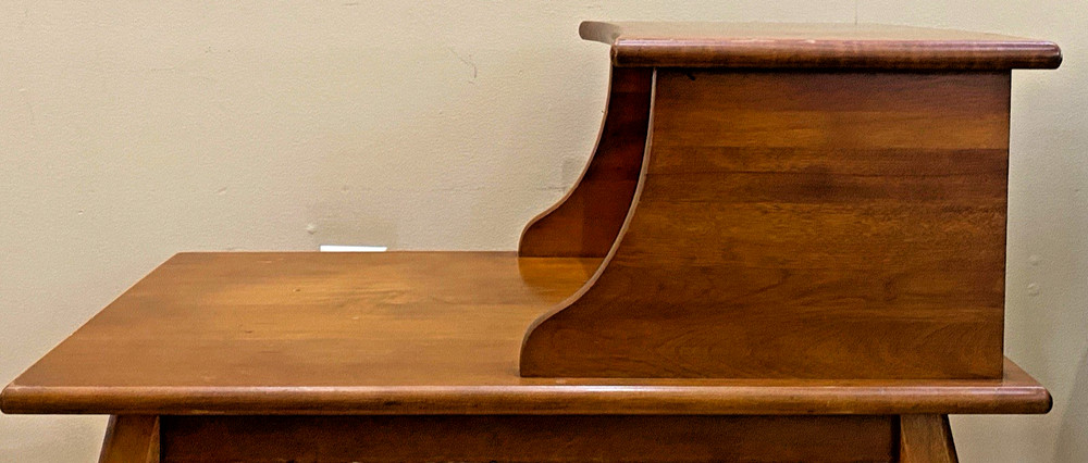 Mid Century Solid Oak End Table ~ Two Tiers