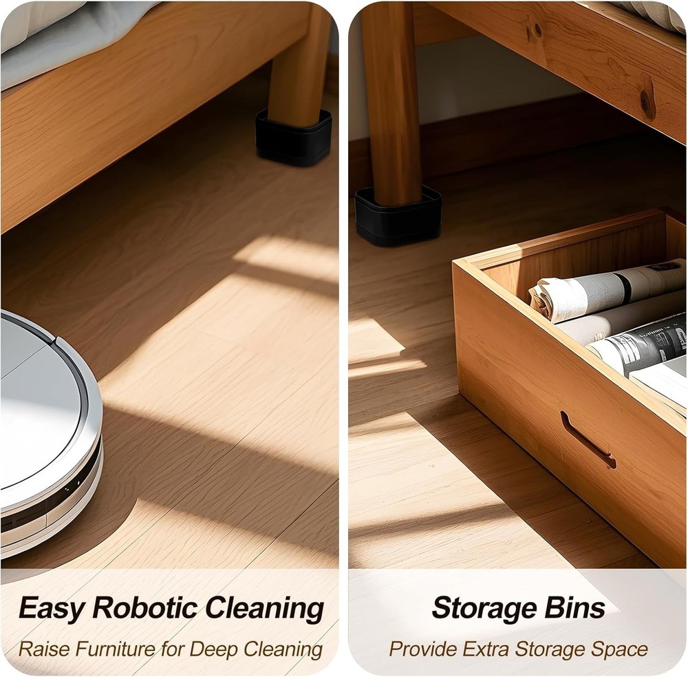 8 Pack Furniture Risers, Adjustable Bed Risers Heavy Duty Stackable Bed Raise...