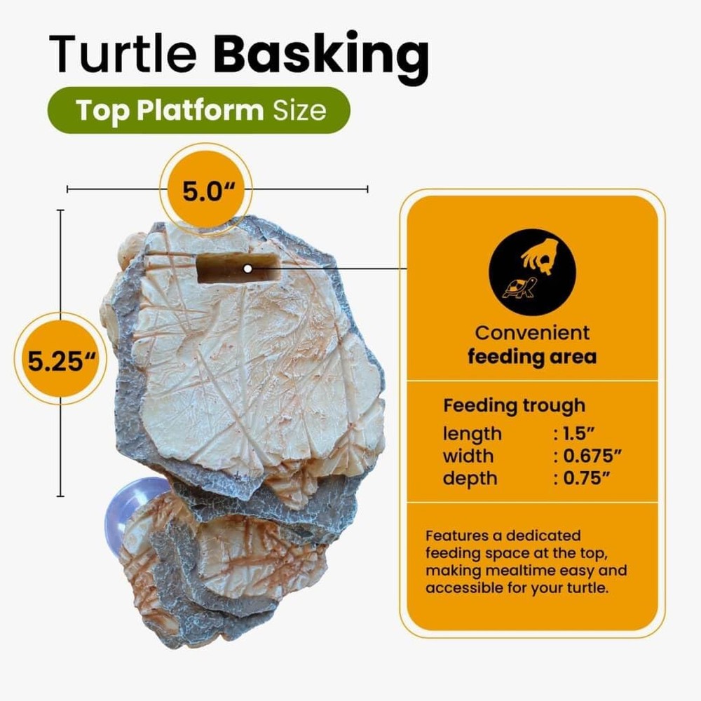 Turtle Basking Platform with 3 Suction Cups - Large Turtle Basking Platform -...