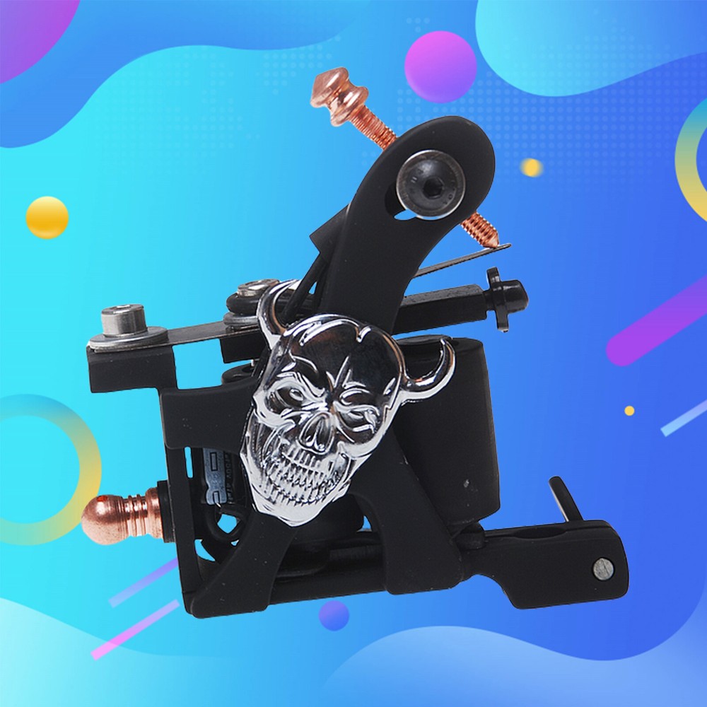 Coil Tattoo Machine Cast Iron Frame for Beginner 10 Wrap Shader 404-D