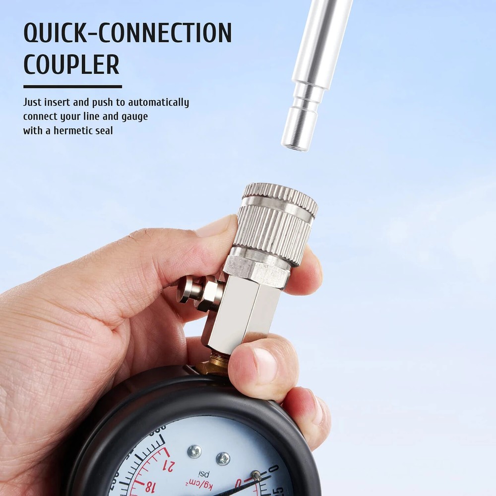 Gasoline Engine Compression Meter Adapter Pressure Gauge Auto Cylinder TesterKit