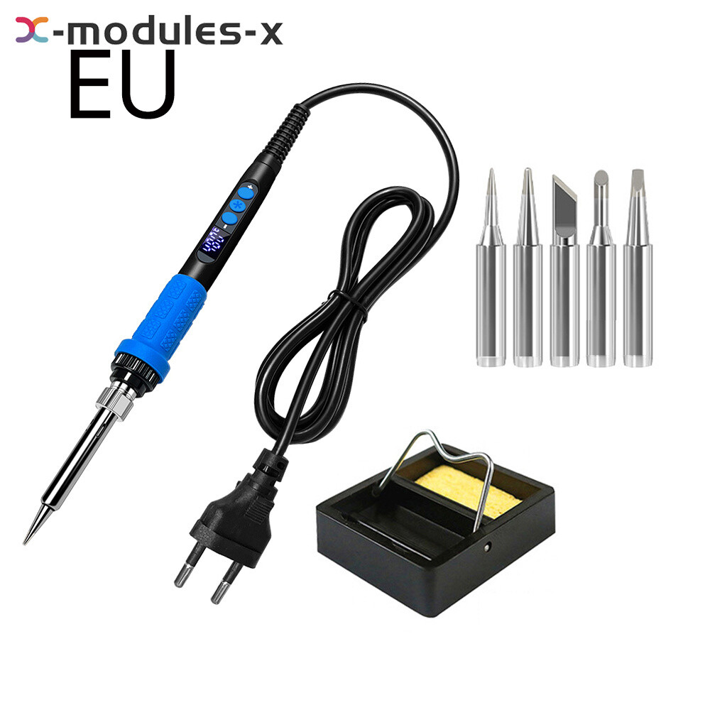 90W Internal Thermal Temperature Adjustable Electric Solder Iron + Iron Tip Set
