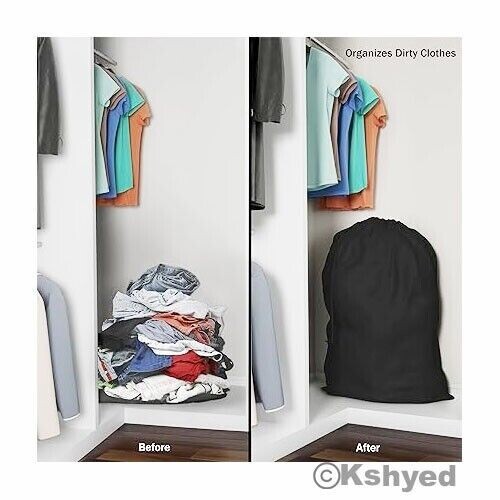 Large Laundry Bag Washable Heavy Duty Locking Drawstring Bag 29"X40" (2 Pack)
