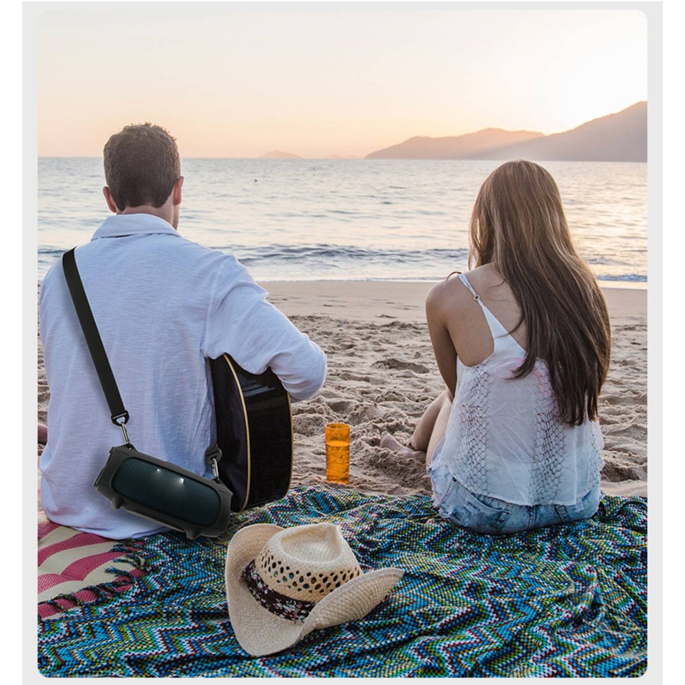 Black Blue Speaker Protective Sleeve With Adjustable Shoulder For JBL Charge5