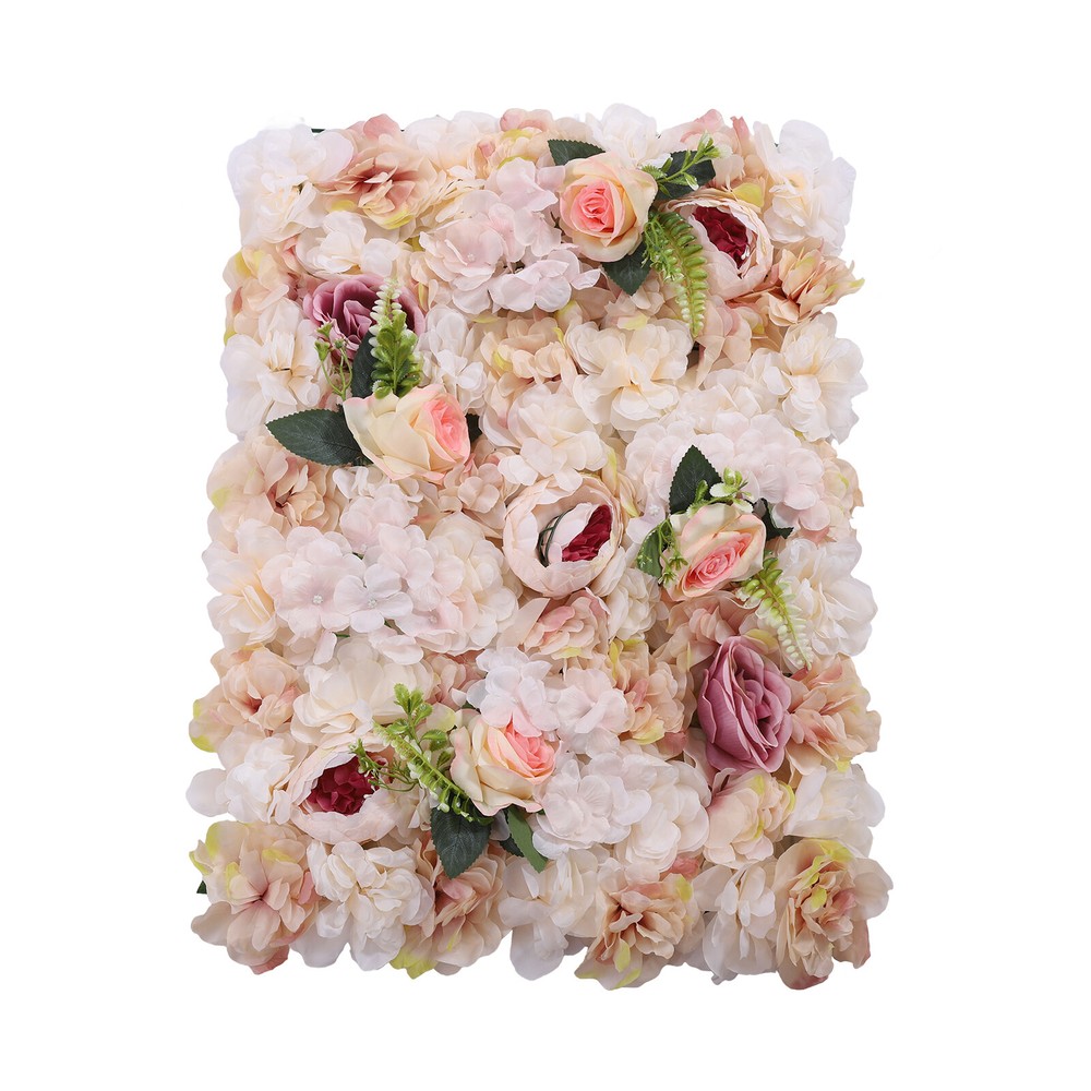 6 Pcs Panel Floral Backdrop Artificial Flower Wall Backdrop Silk Flower Wall