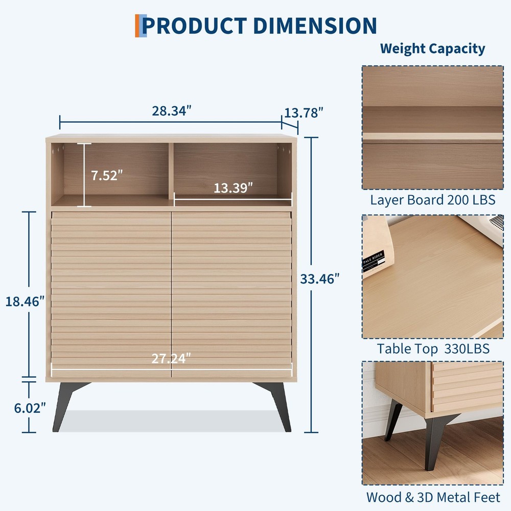 Buffet Cabinet with Storage Farmhouse Sideboard Coffee Bar Cabinet Kitchen Table