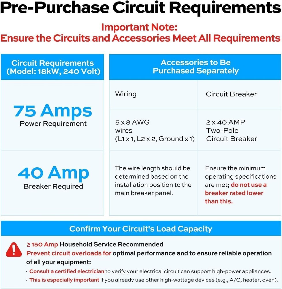 18KW 240V Electric Tankless Water Heater Boiler for Shower Bathroom 4.17GPM