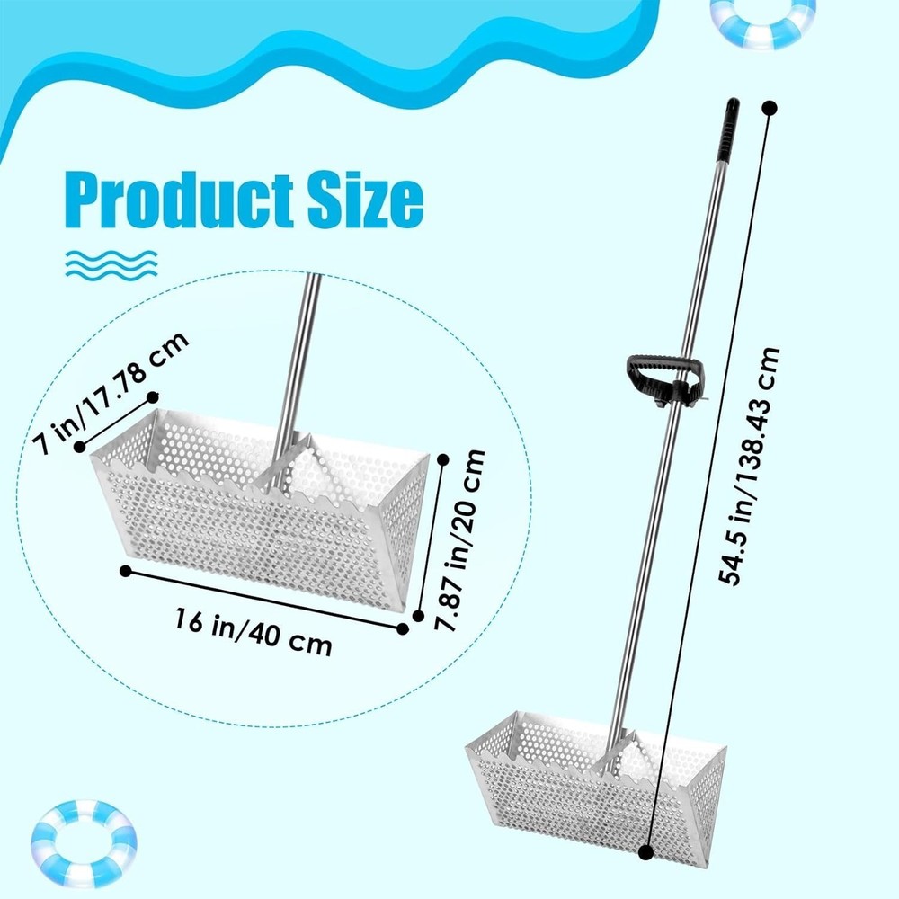 Sand Flea Rake Detachable Sand Flea Rake Shark Tooth Screen 16"Drain Screen