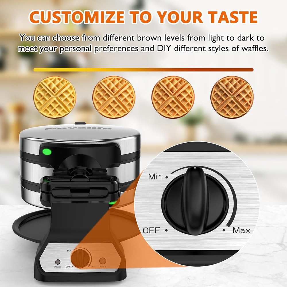 Belgian Waffle Maker Double Flip 1400W