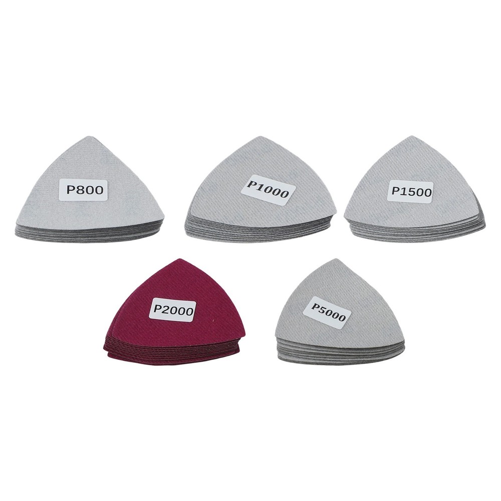 50x 90mm Triangle Sanding Sheets Sandpaper Set 800 1000 1500 2000 5000 Grit