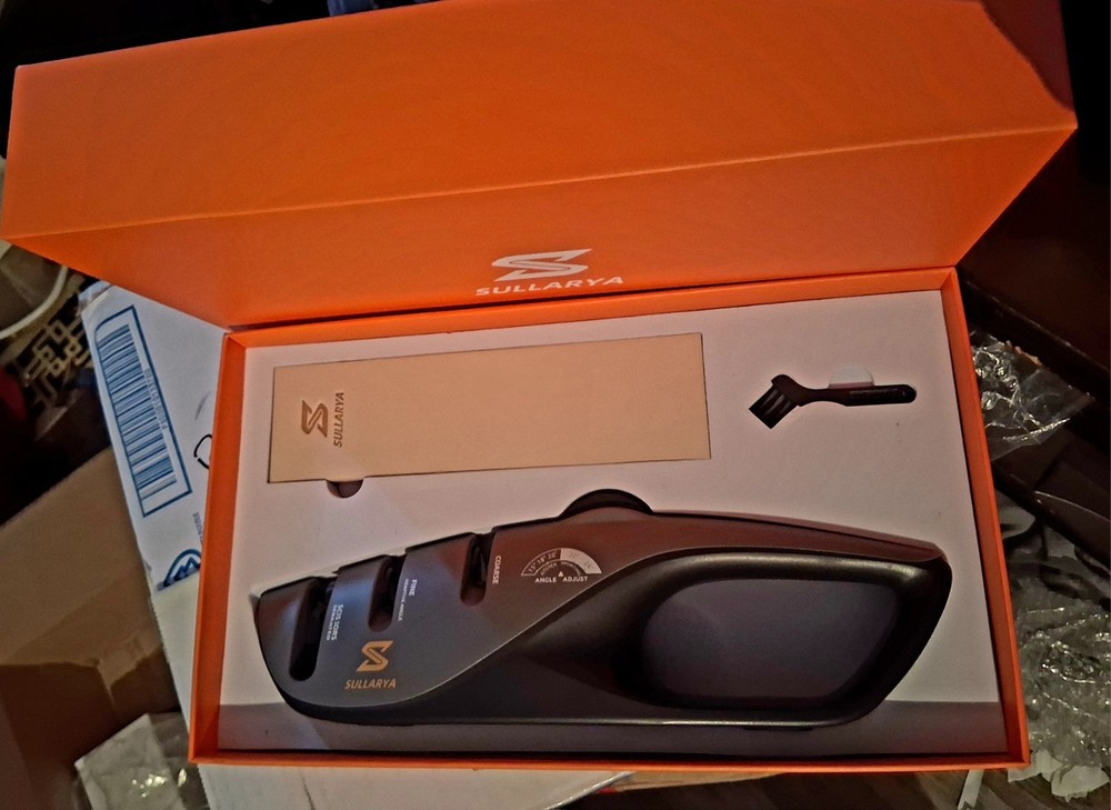 Sullarya Manual Knife Sharpener Black Plastic Angle Adjust Easy Clean