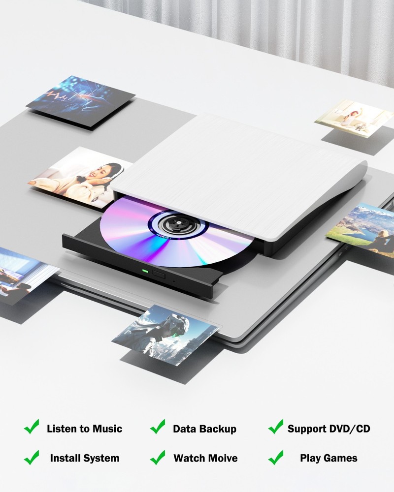 External CD/DVD Drive USB3.0 CD/DVD/VCD Read Writer Burner Player For Laptop PC