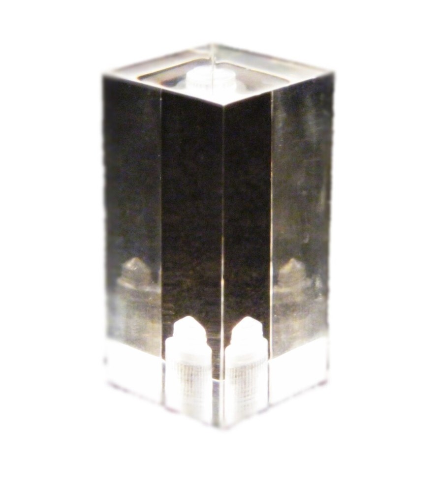 Lamp Finial-Transitional ACRYLIC RECTANGULAR CUBE 2" Ht. CLEAR
