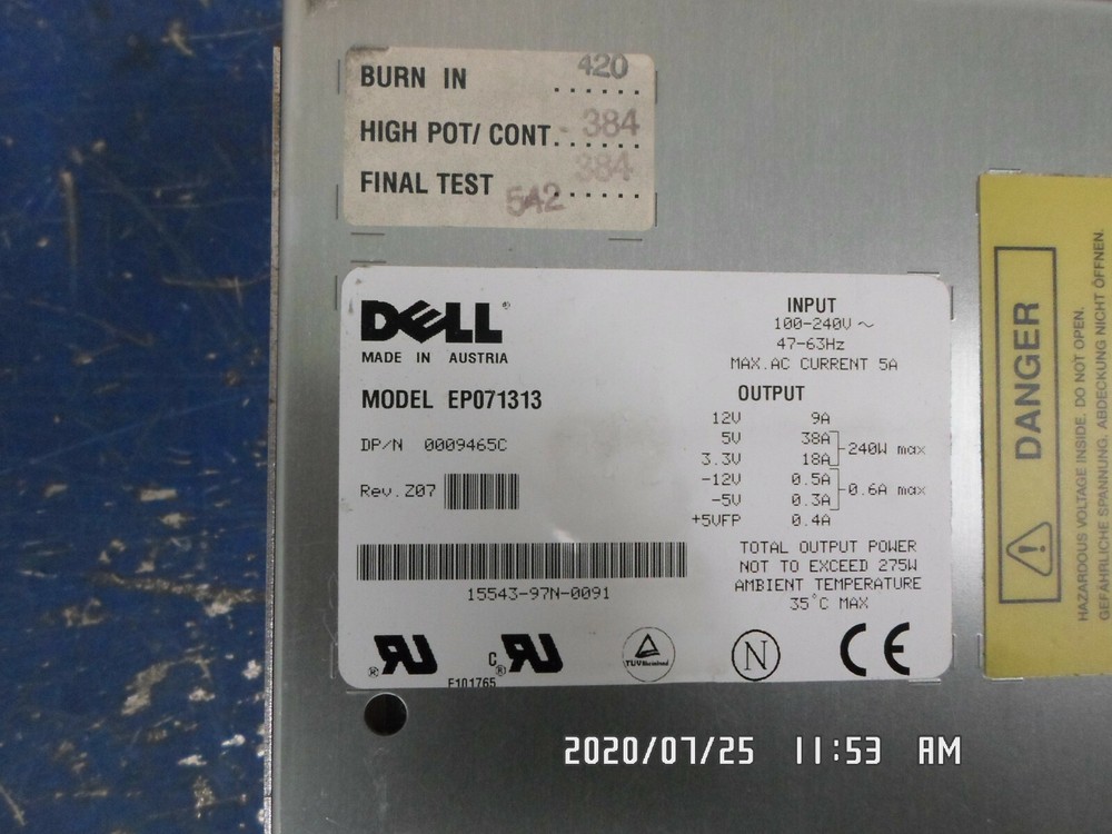 Dell Poweredge 6450 Server Power Supply Module EP071313 / 09465C