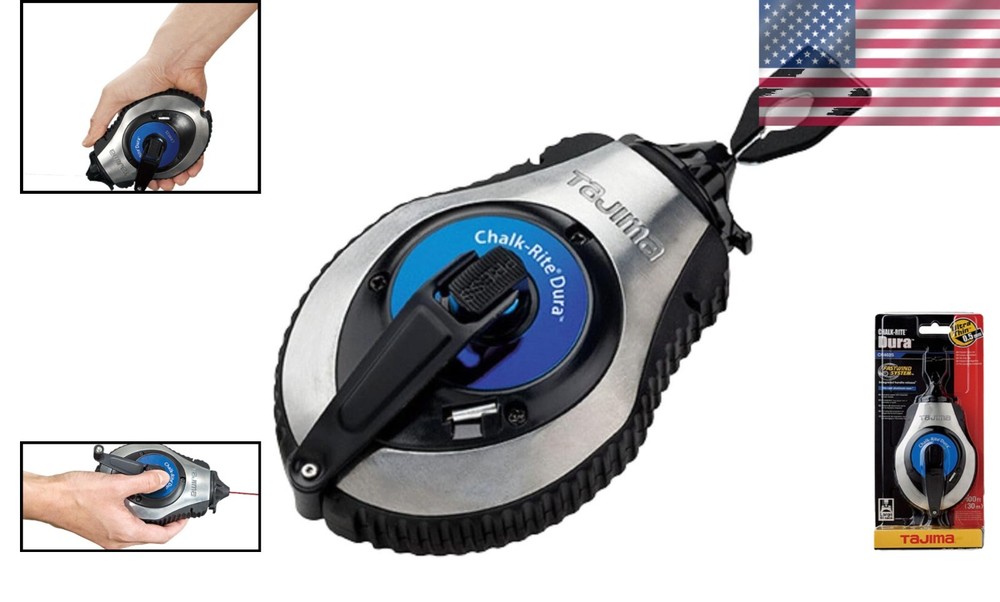 Ultra-Fine Chalk Line Box with Durable Aluminum Case and Easy Refill System