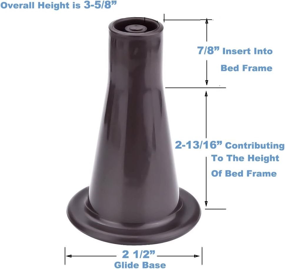 6PCS Reinforced Bed Frame Feet That Replace Wheels. Prevent Sliding. Sturdy...