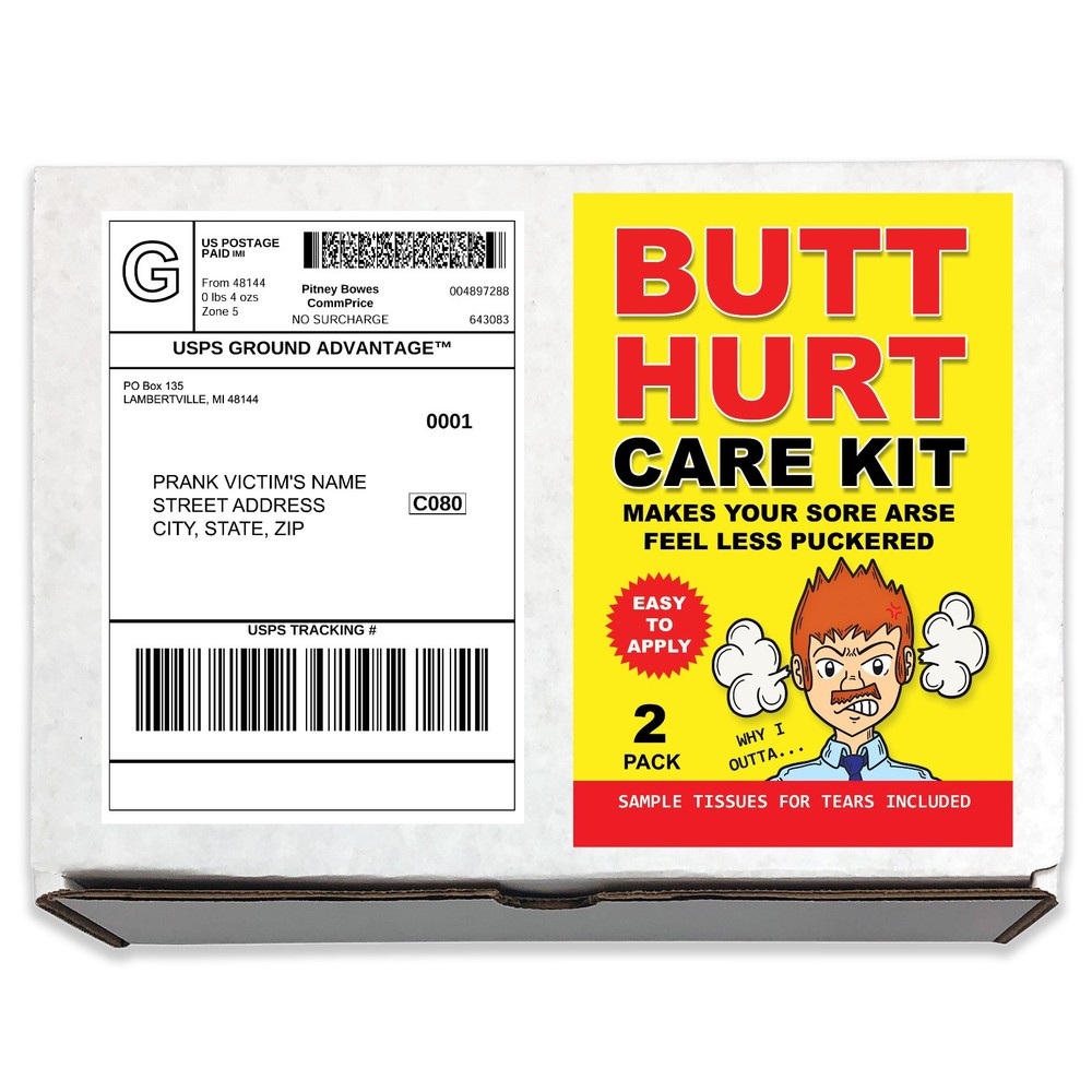 Butt Hurt Care Kit Prank Mail Sent for Sheer Laughter!