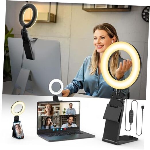 Ring Light for Laptop Desk Clip On,Small Computer Video Conference 1Pack