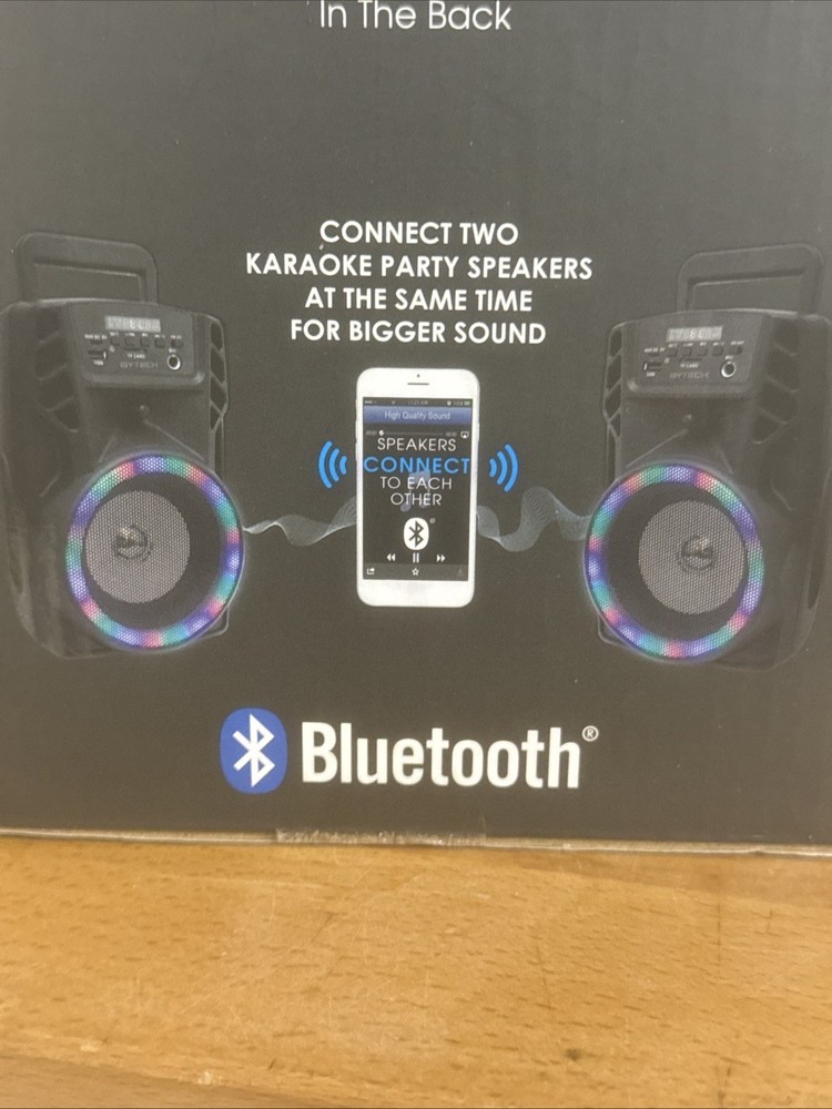 Karaoke Party Speaker With Microphone- Bluetooth- 9” - GREAT SOUND