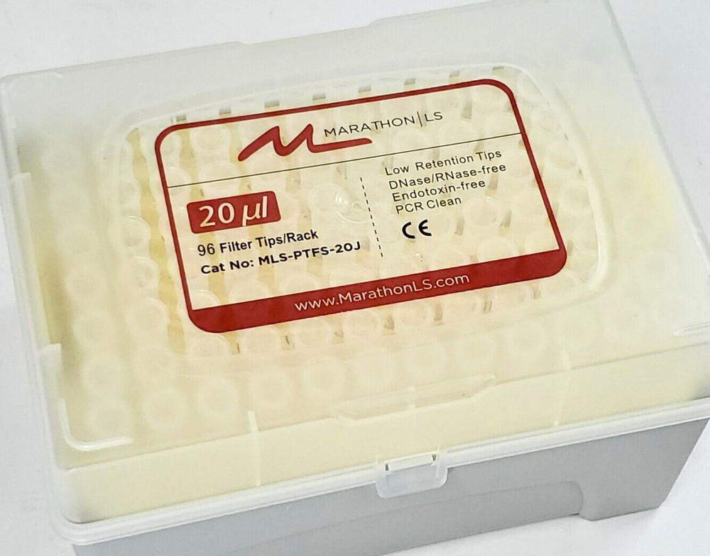 MARATHON LS 20 µl Filter Tips with Rack Low Retention Tips 96 Tips