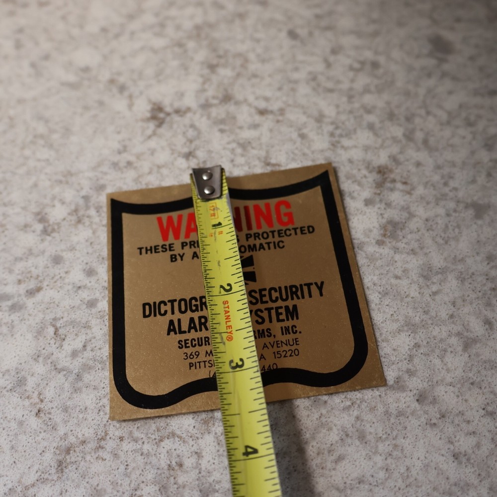 Vintage WARNING PROTECTED BY ELECTRONIC AUTOMATIC ALARM SYSTEM DECAL STICKER 3"